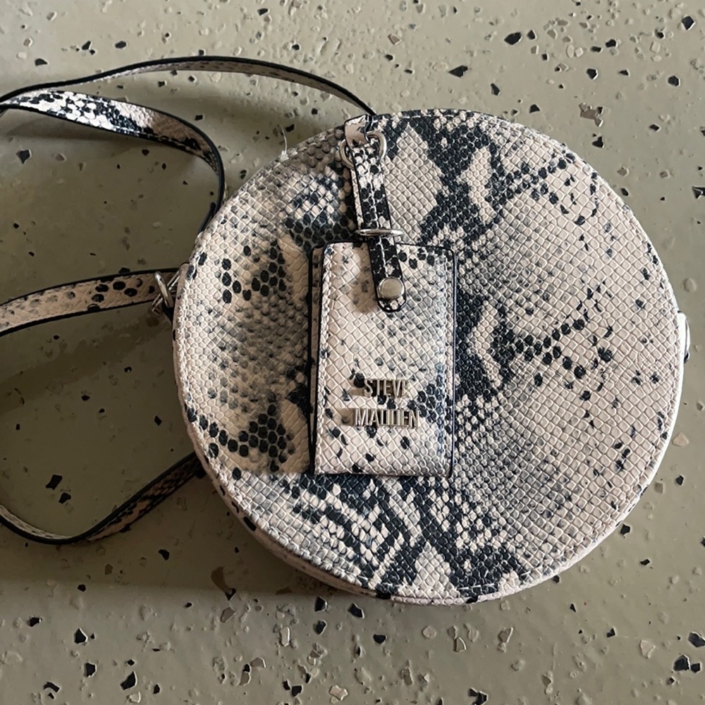 snake print circle bag